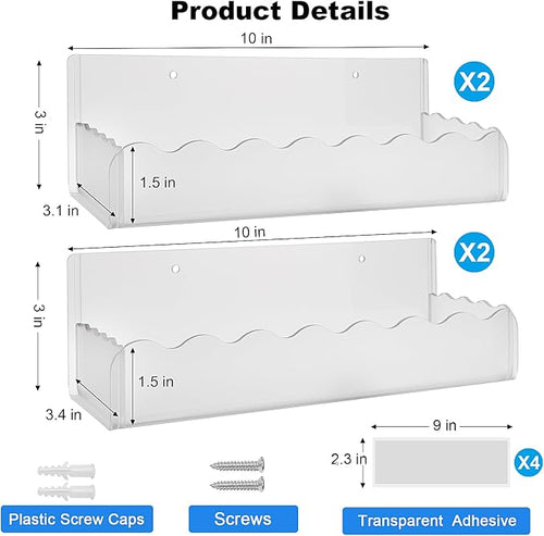 10 inch Spice Rack Wall Mounted, 4 Pack Spice Organizer Shelf - Image 2