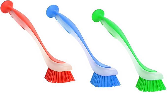 Zuvo Plastic Long Handled Scrubbing Suction Cup, Durable Bristles, Dish Washing by Zuvo