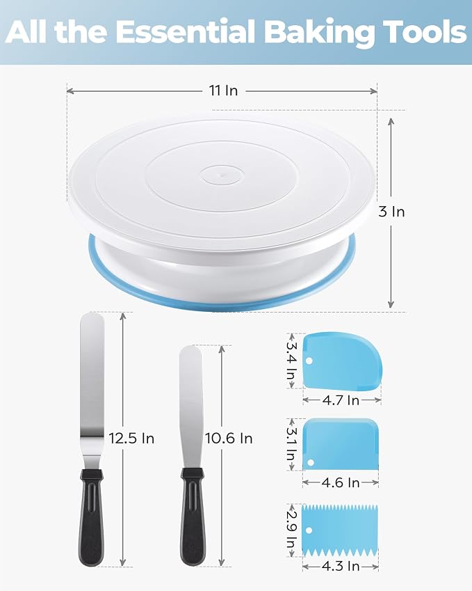 Kootek Cake Decorating Kit Baking Supplies Set Cake Turntable - Image 7