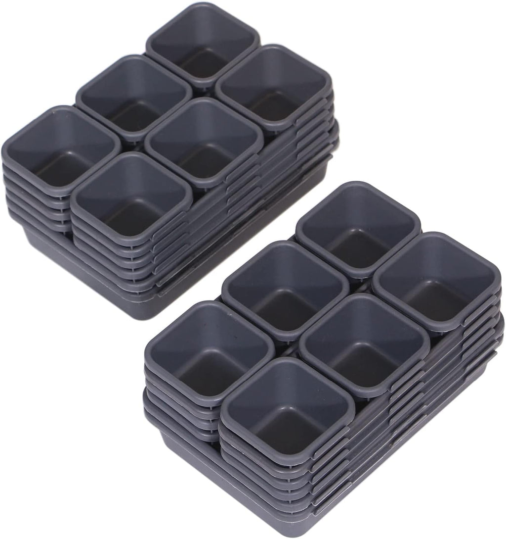 TENABORT 42 Pack Interlocking Desk Drawer Organizer Tray Dividers