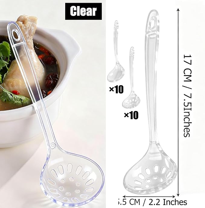 Large Plastic Serving Spoons, Disposable Heavy Duty Serving Spoons, Long Handle - Image 2