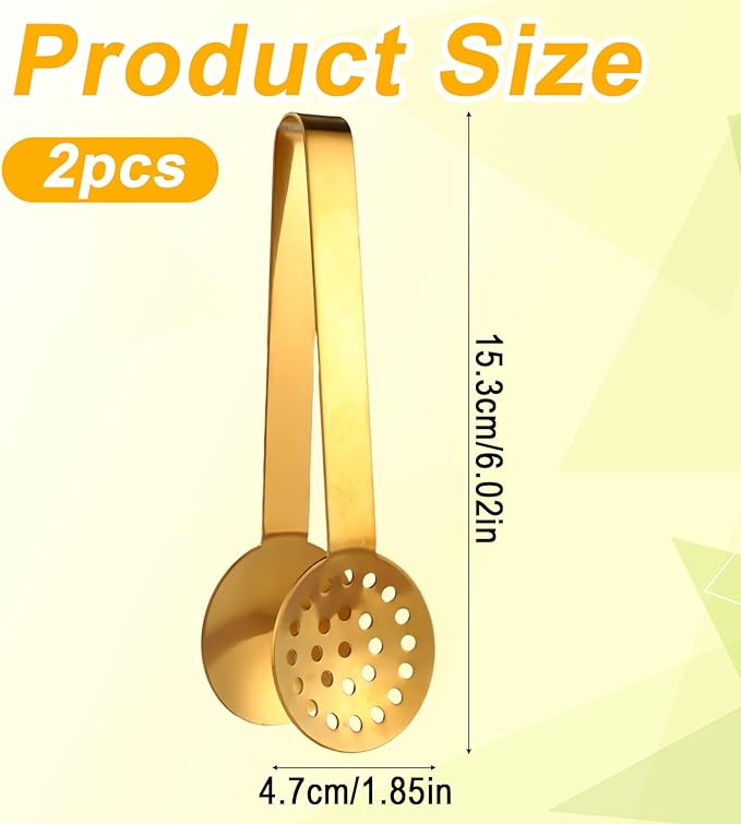 2pcs Tea Bag Squeezer Tongs, Stainless Steel Tea Bag Dispenser Gripper Picker - Image 2