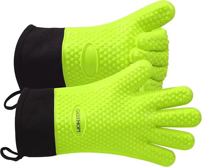 GEEKHOM BBQ Gloves Heat Resistant Oven Mitts by GEEKHOM