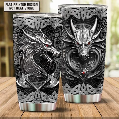 Dragon Viking Gifts for Men 20oz Coffee Cup Drinking Travel Mug