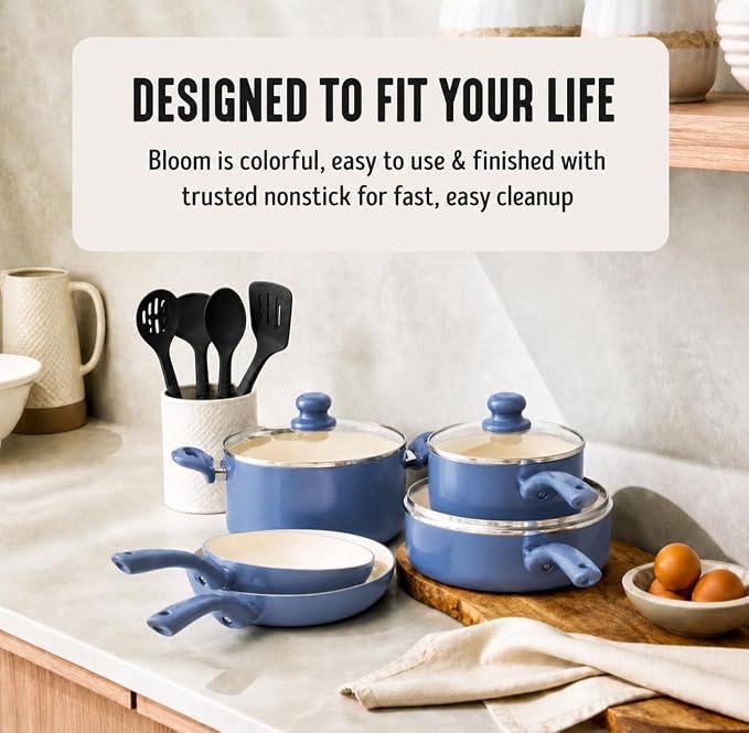 GreenLife 16-Piece Nonstick Cookware Set, Non-Toxic Ceramic Pots and Pans Set - Image 3