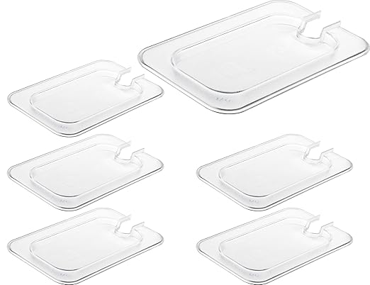 CURTA 6 Pack NSF 1/9 Notched Food Pan Cover, Size Clear Polycarbonate Lid by CURTA