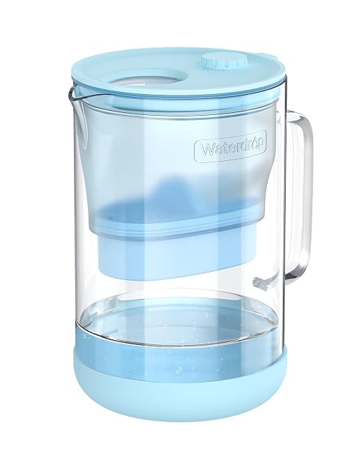 Waterdrop PT-09B-A 10-Cup Large Glass Alkaline Water Filter Pitcher, by Waterdrop