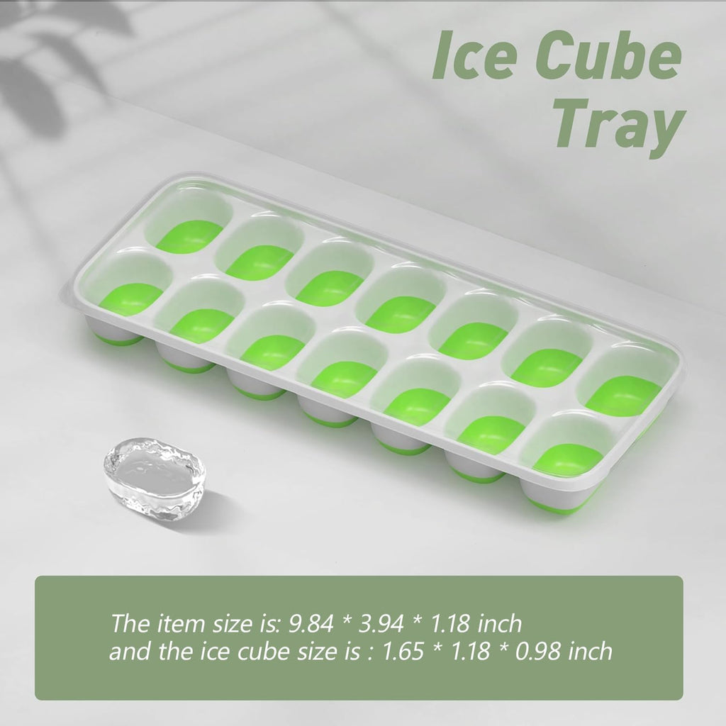 ChefAide 2 Pack Ice Cube Tray, Silicone Ice Cube Trays for Freezer