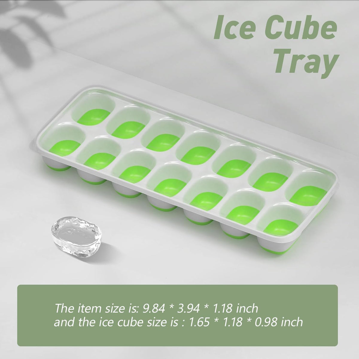 ChefAide 2 Pack Ice Cube Tray, Silicone Ice Cube Trays for Freezer
