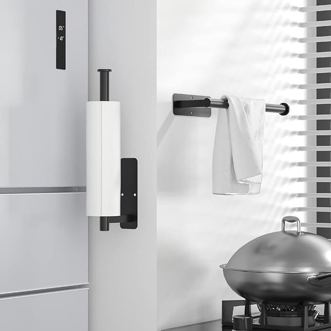ASTOFLI Paper Towel Holder Under Cabinet No Drilling, Self Adhesive Paper Towel - Image 2
