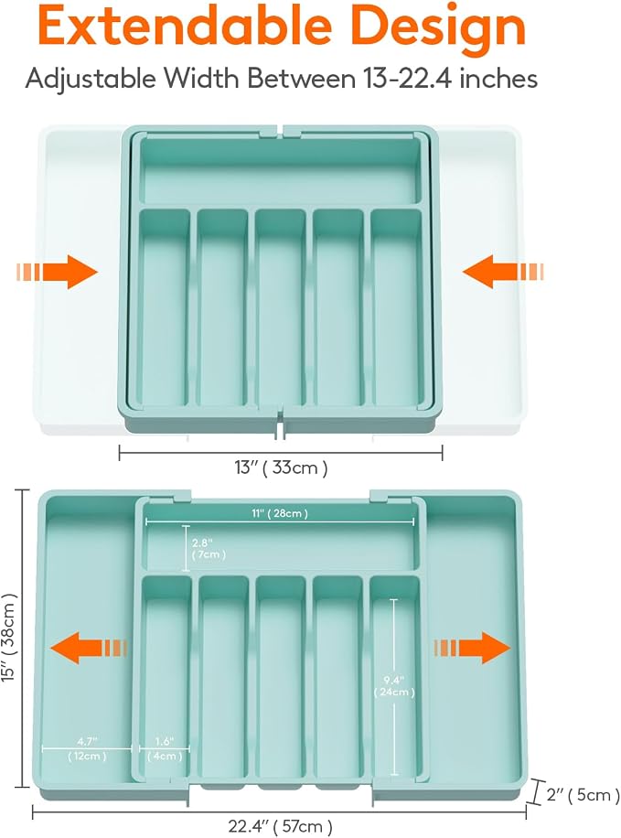 Lifewit Silverware Drawer Organizer, Expandable Utensil Tray - Image 3