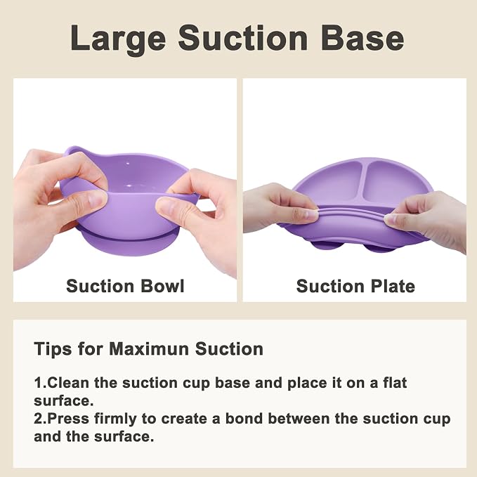 Silicone Baby Feeding Set | Baby Led Weaning Supplies Includes Suction Bowls - Image 5