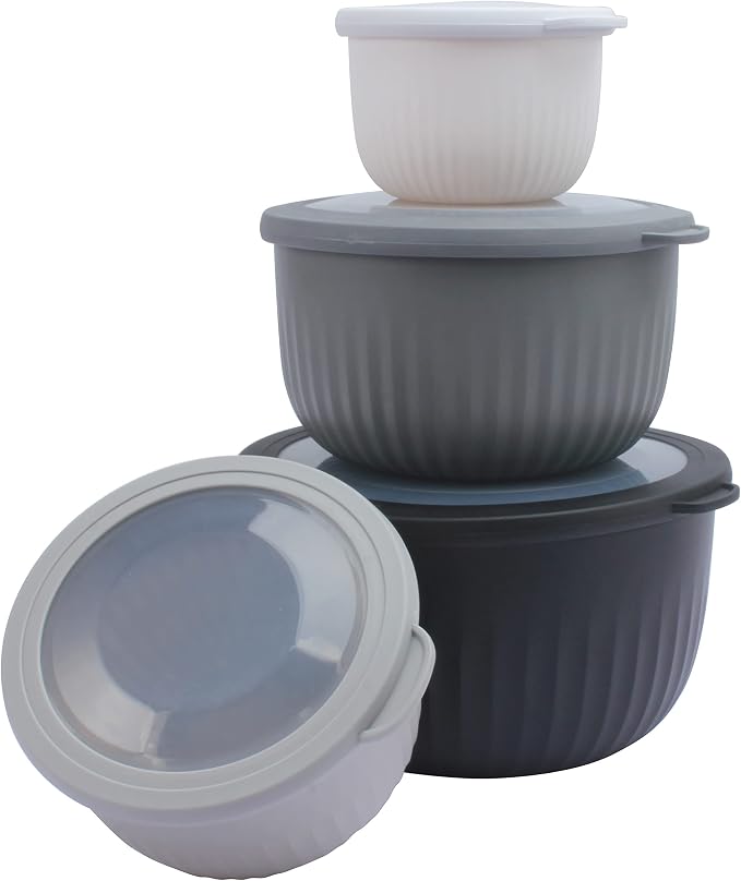 COOK WITH COLOR Prep Bowls with Lids- Wide and Deep Nesting Plastic Small - Image 7
