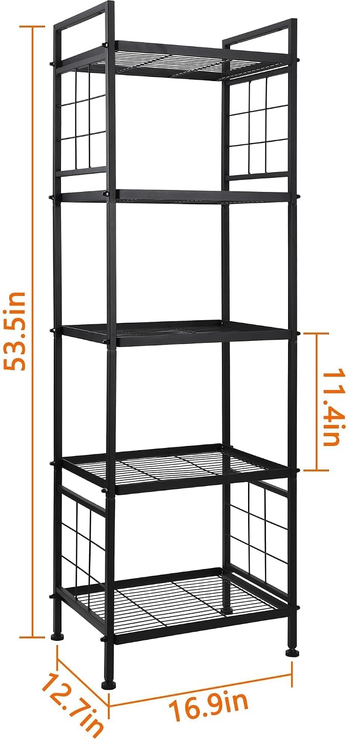 GIOTORENT 5-Wire Standing Book Shelf & Bookcase, Metal Storage Shelving Unit - Image 2