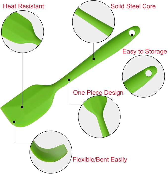Silicone Spatulas, 8.5 inch Small Rubber Spatula Seamless One Piece Design Heat - Image 5