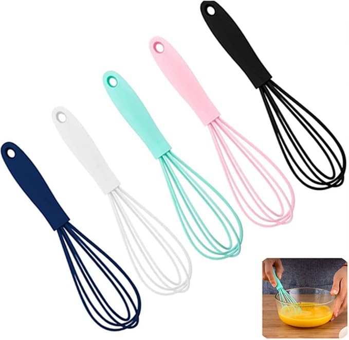 Silicone Whisk 5 Pcs Colorful Kitchen Mini Silicone Whisks, Whisk Set Egg Beater by LAPXSNZD