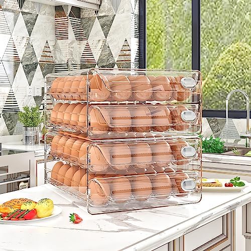 60 Egg Holder for Fridge, Egg Container for Refrigerator, Stackable