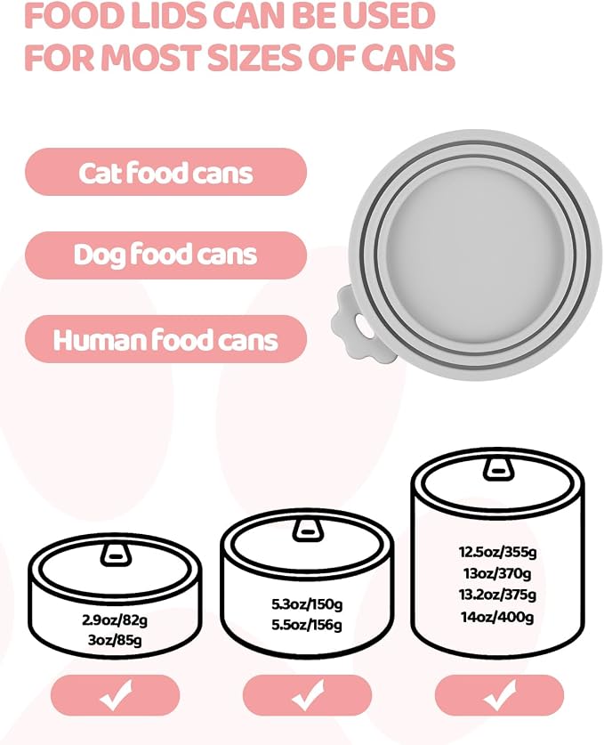 5 PCS Cat Food Can Covers Lids Set, Silicone Pet Food Can Lids - Image 6