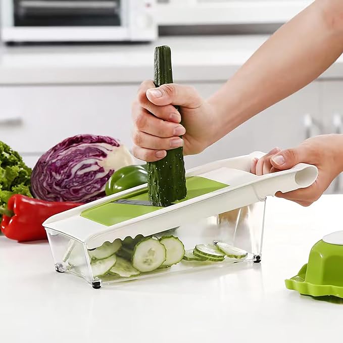 NACOLUS Cheese Grater with Container, 5 In 1 Mandoline Slicer - Image 9