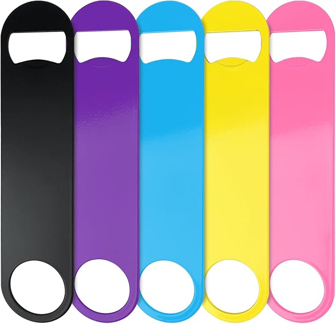 KTOJOY 5 Pack Stainless Steel Colorful Beer Bottle Opener Set, 7 Inch, Large - Image 2