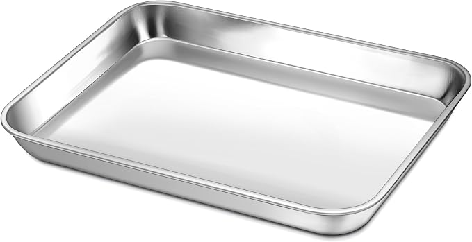 P&P CHEF 9 Inch Baking Cookie Sheet, Oven Pan Tray Stainless Steel Sheet Pan by PPCHEF