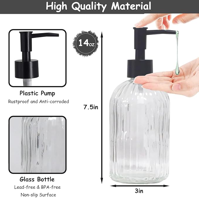 Clear Glass Soap Dispenser - Image 2