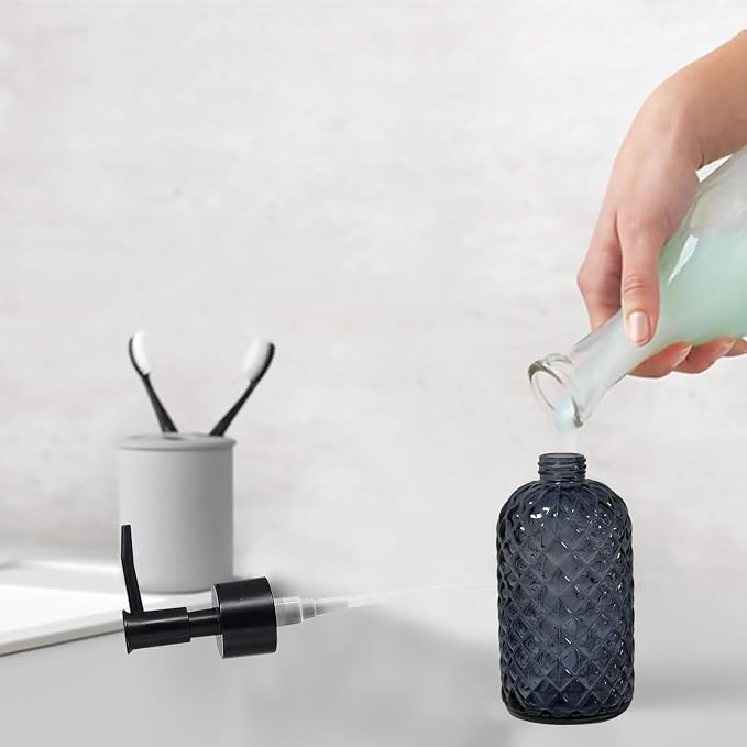Glass Dish Soap Dispenser for Kitchen, 13.5oz Refillable Liquid Hand Soap - Image 3