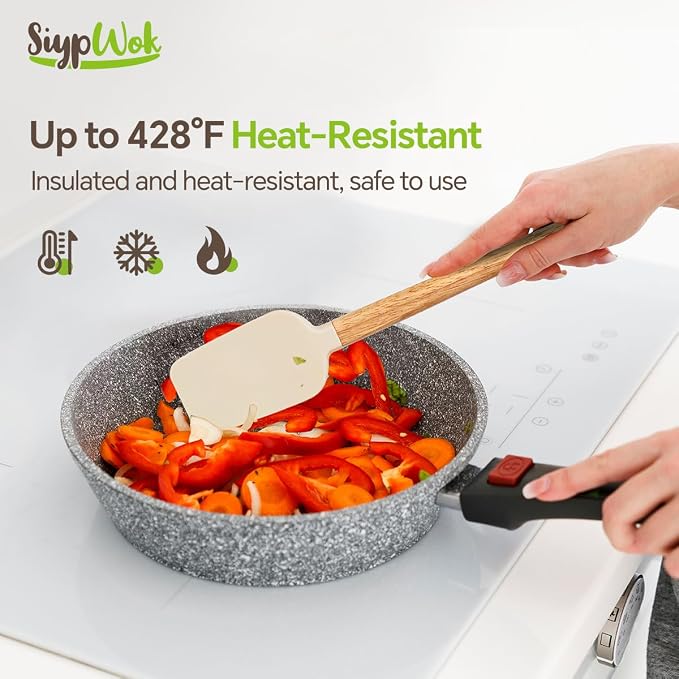 Silicone Spatula Set, Food Grade Rubber Spatula-4 Piece Nonstick Rubber Spatulas - Image 2