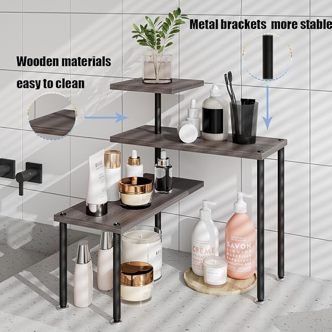 Countertop Organizer Organization 3 Tier Kitchen Corner Shelves Adjustable - Image 4