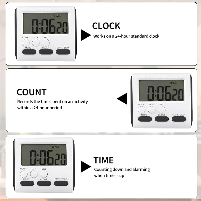 Mudder 12 Pack Digital Kitchen Timer - Image 3