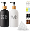 LOOCHICA 2 Pack Glass Soap Dispenser Set, Hand and Dish Glass Soap Dispensers by Loochica
