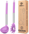 Silicone Pasta Fork and Ladle Spoon Set, Large Non Stick Kitchen Utensils by BUNDLEPRO
