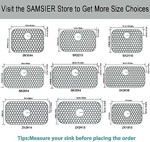 Silicone Kitchen Sink Protectors Mats - 12" 13" 14" 16" 18" 19" 21"