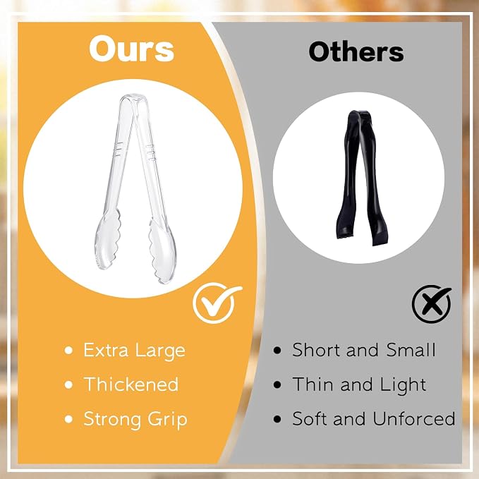 Mwellewm 24 Pc Plastic Tongs for Serving 9 Inch Bulk Reusable or Disposable - Image 4