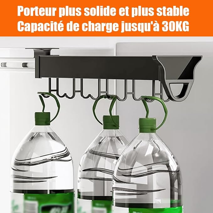 Pull Out Pot Rack, Aluminum Alloy Hanging Pot Rack, Expandable Utility Rack - Image 6
