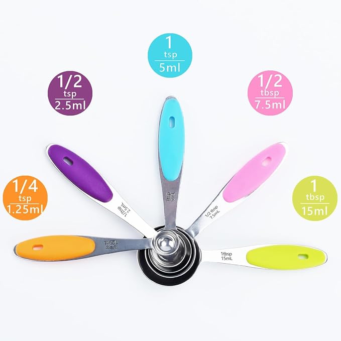 Measuring Cups and Spoons Set of 10 Piece, 18/8 Stainless Steel Nesting - Image 4