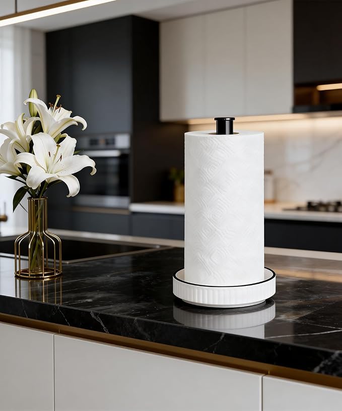 VROOMIUM Paper Towel Holder Countertop, Fits Double to Family Rolls, Elegant - Image 8