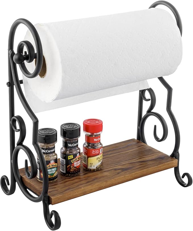 MyGift Black Metal Countertop Paper Towel Holder by MyGiftHome