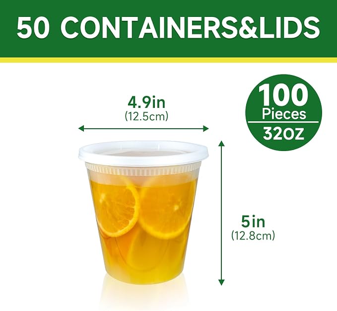 Dealusy 50 Set 32 oz Deli Containers - Image 2