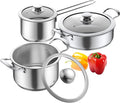 Aufranc Stainless Steel pots and pans set, 6 Piece Nonstick Kitchen Induction by Aufranc