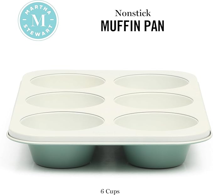 Martha Stewart Gallen 6 Cup Nonstick Carbon Steel Muffin and Cupcake Pan - Image 2