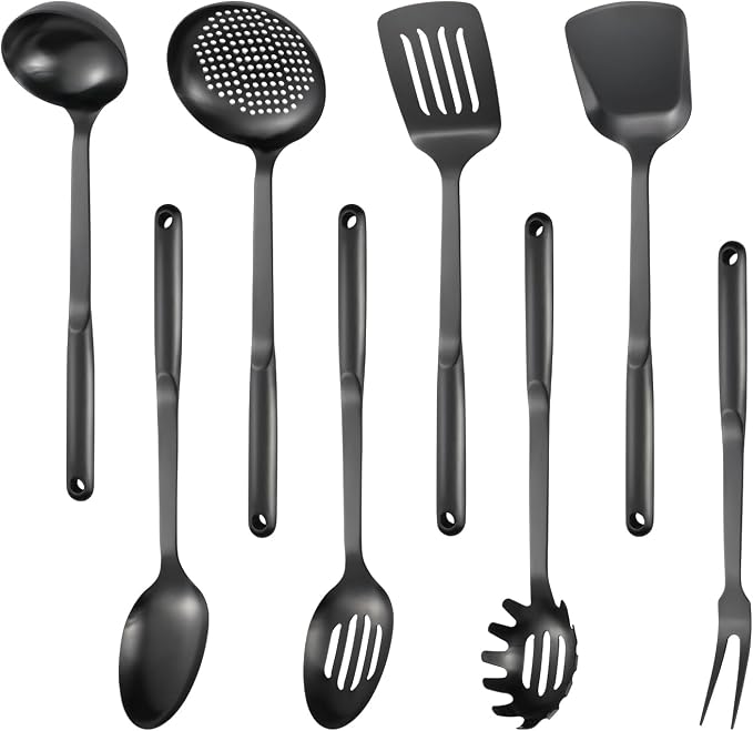 304 Stainless Steel Cooking Utensils Set, Include Skimmer, Soup Ladle, by IzurokBuynow