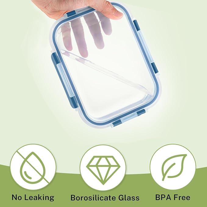HOMBERKING 8 Pack Glass Food Storage Containers - Image 5