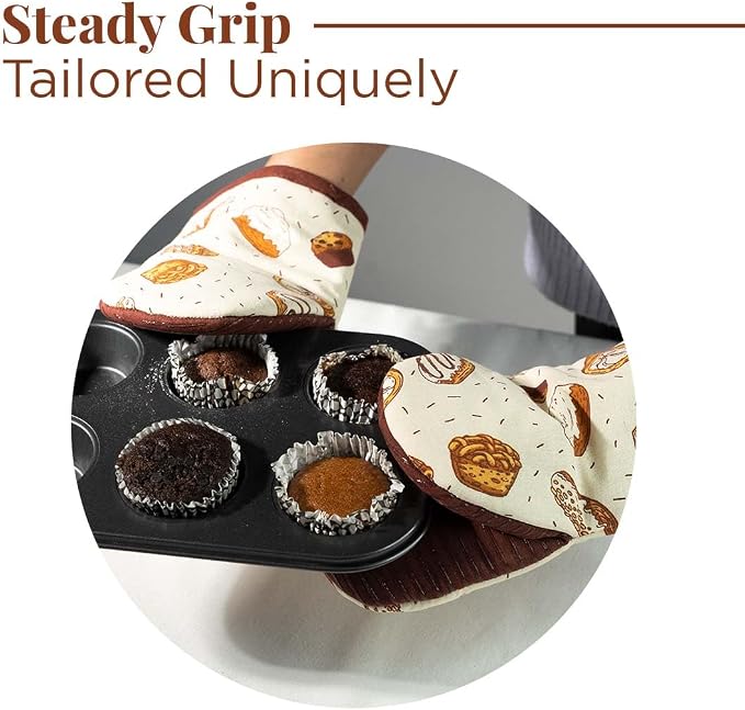 Folkulture Mini Oven Mitts Heat Resistant | Set of 2 Short Oven Mitts - Image 7