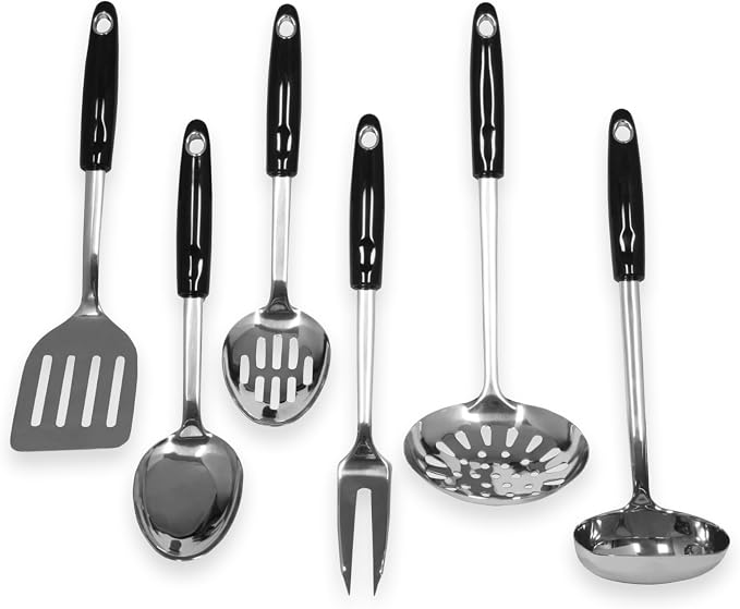 Chef Craft Heavy Duty Kitchen Tool and Utensil Set, 6 Piece, Stainless Steel by ChefCraft