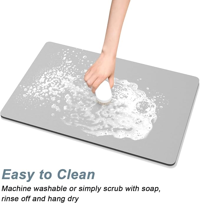 Rnivvi Coffee Mat, Hide Stain Rubber Backed Absorbent Dish Drying Pad - Image 5