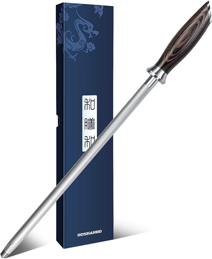 HOSHANHO Honing Rod, 12 Inch Professional Kitchen Knife Sharpener Rod, Japanese by HOSHANHO