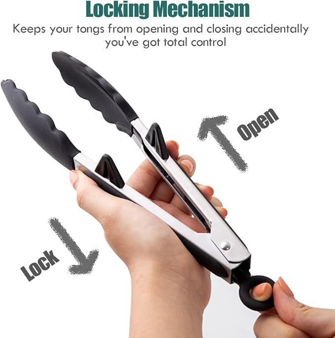 Silicone Kitchen Tongs, Food Grade Small Tong, Mini Serving Tong - Image 2