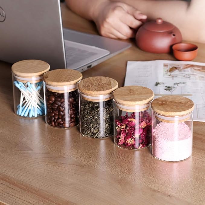 Tzerotone Glass Jars Set, Upgrade Spice Jars - Image 3