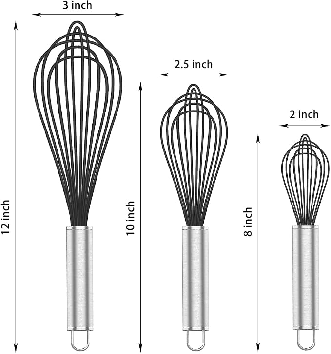OYV Silicone Whisk, 3 pack Professional whisks - Image 6